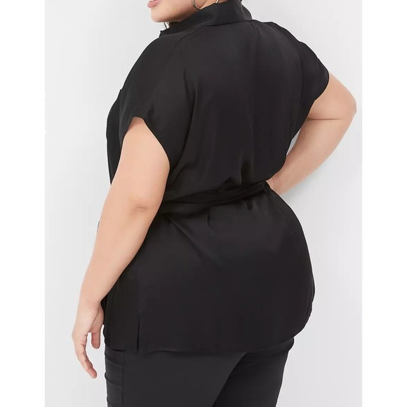 Lane‎ Bryant Satin Dolman Sleeves Button Front Tunic 22 Whimsigoth Office Dressy - Picture 3 of 10